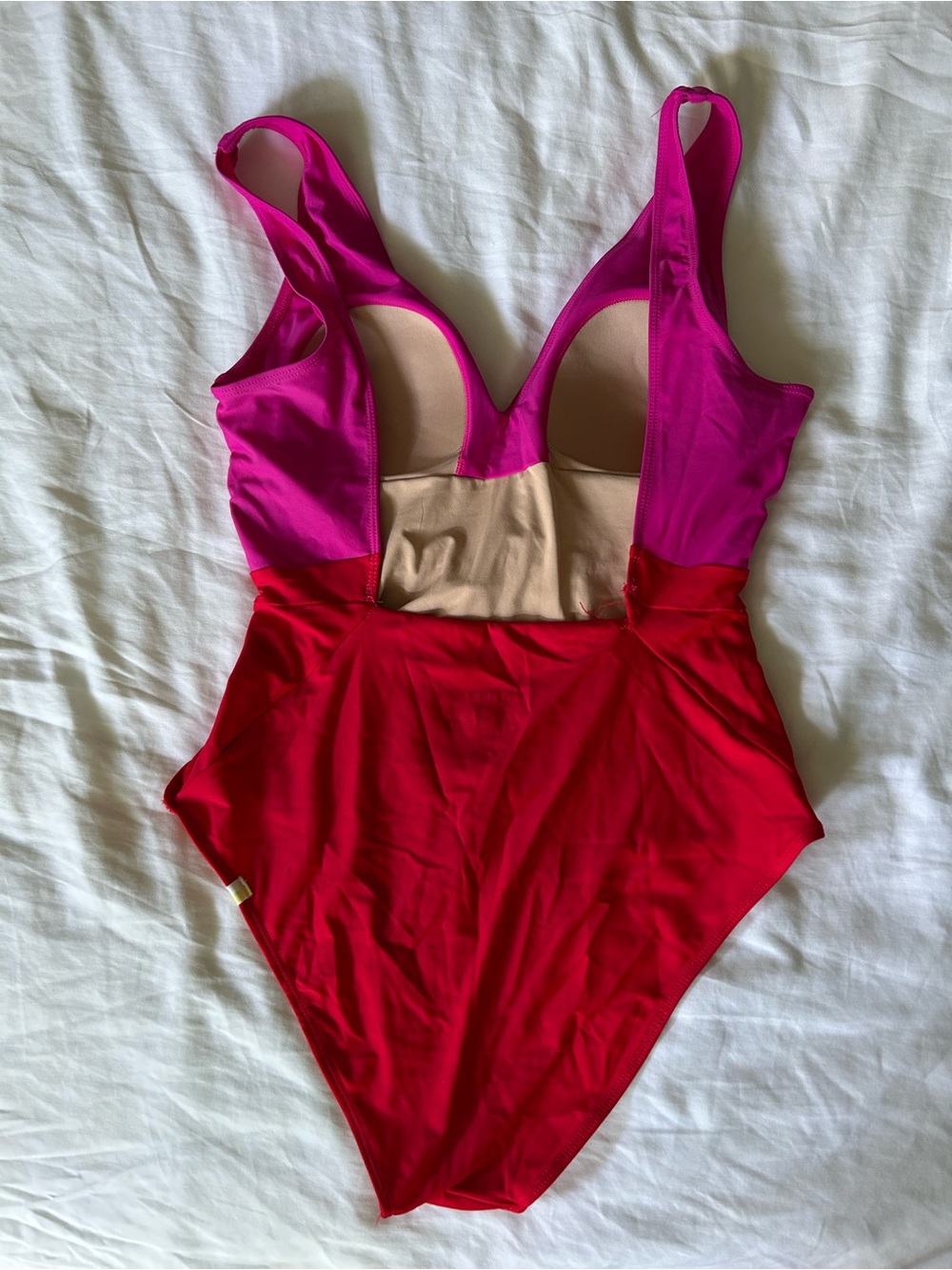Summersalt Backflip Colorblock Pink and Red One-Piece Swimsuit - Picture 3 of 4